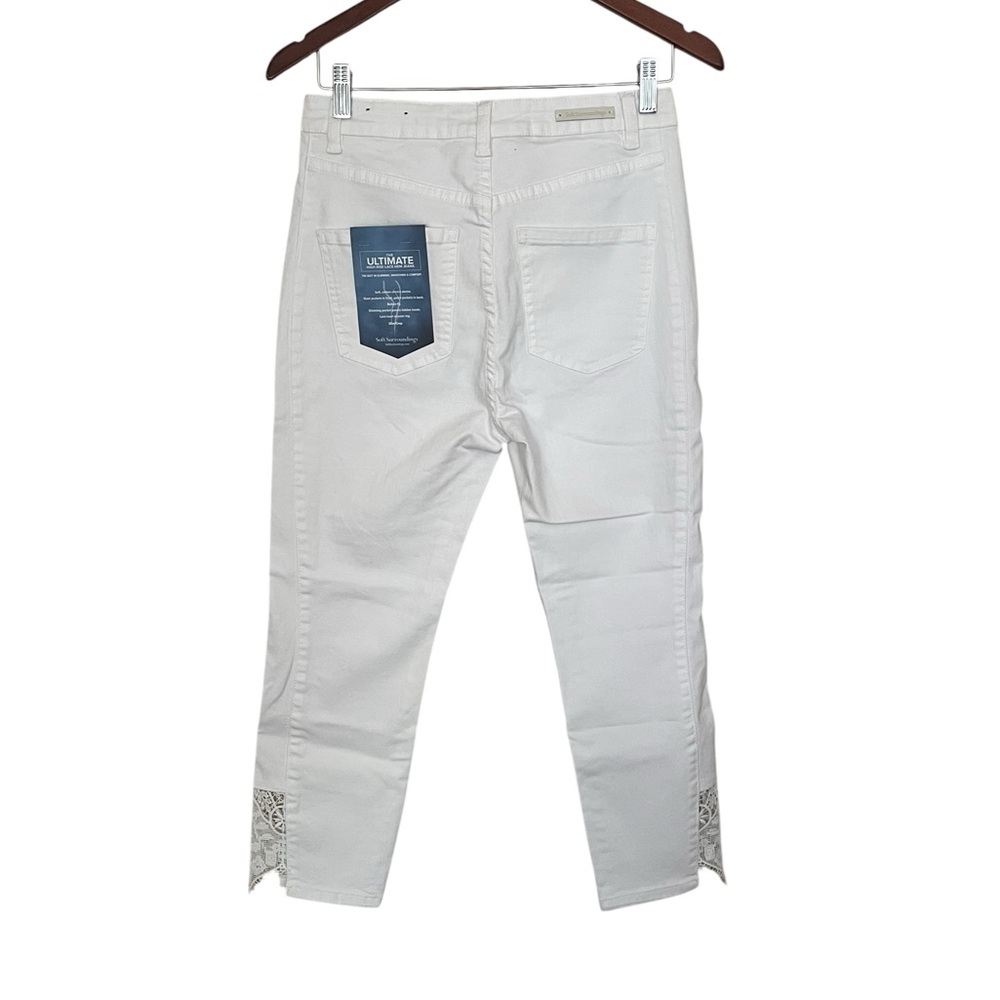 NWT🌺Soft Surroundings•The Ultimate High Rise Lace Hem Slim Crop Jeans